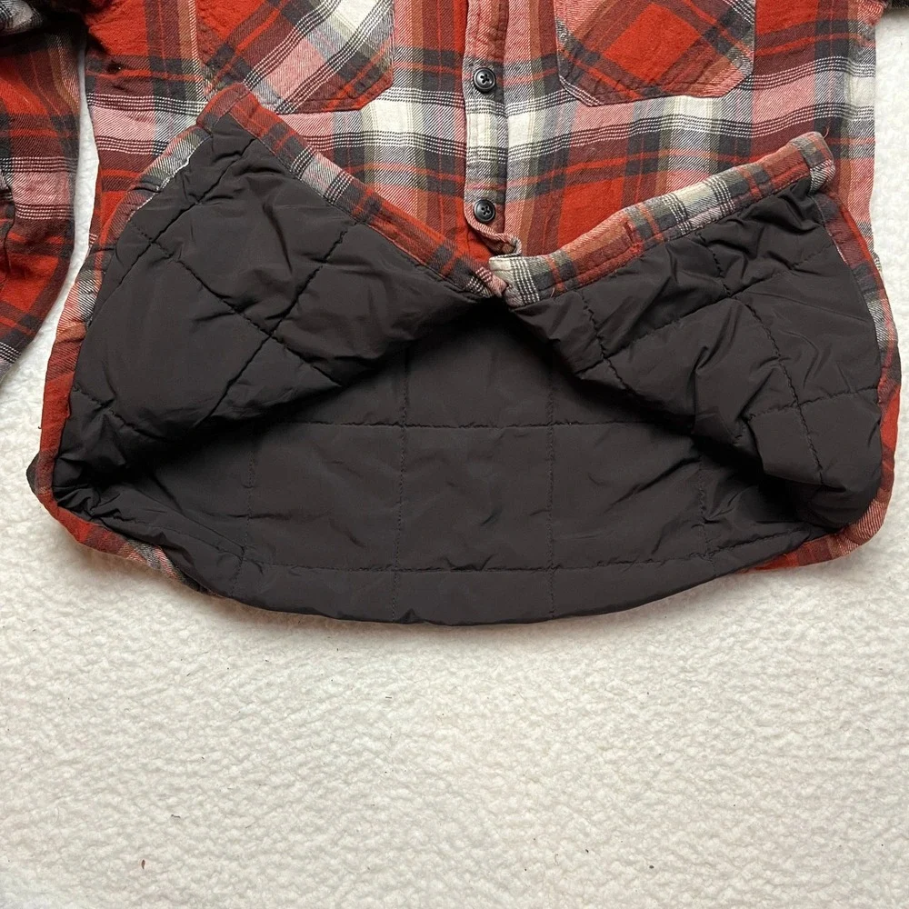 Coleman Shirt Jacket Mens S Red Plaid Quilted Lined‎ Flannel Shacket Button Up